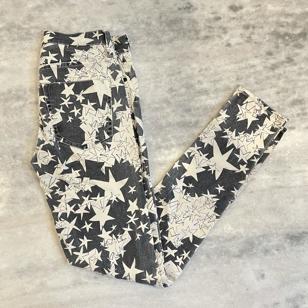 F.C. Jeans graphic star print skinny stretch jeans. ECU. Size 2.